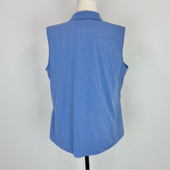 Charter Club blue sleeveless shirt - Picture 4 of 6